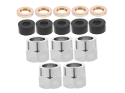 Conjunto de 5 tubos alargados G1 de 2 cm em aço inoxidável