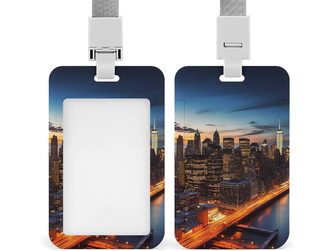 Porta Crachá De Identificação Da Cidade Nova York, Suporte De Plástico Resistente Cartões Identificação, Cartões De