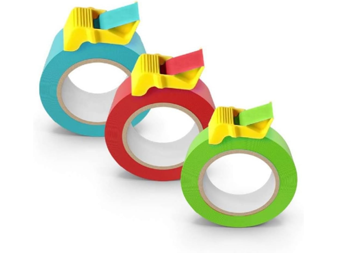 Dispensador Compacto De Tampas Para Fita Adesiva, Pacote Com 3 Unidades Para Fitas De 1 Polegada, 1 2 Polegada E