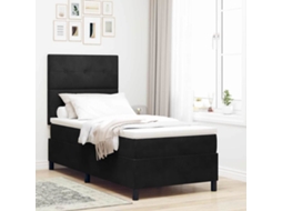 Vidaxl Cama Box com Cabeceira Preto 100 X 200 Cm Veludo