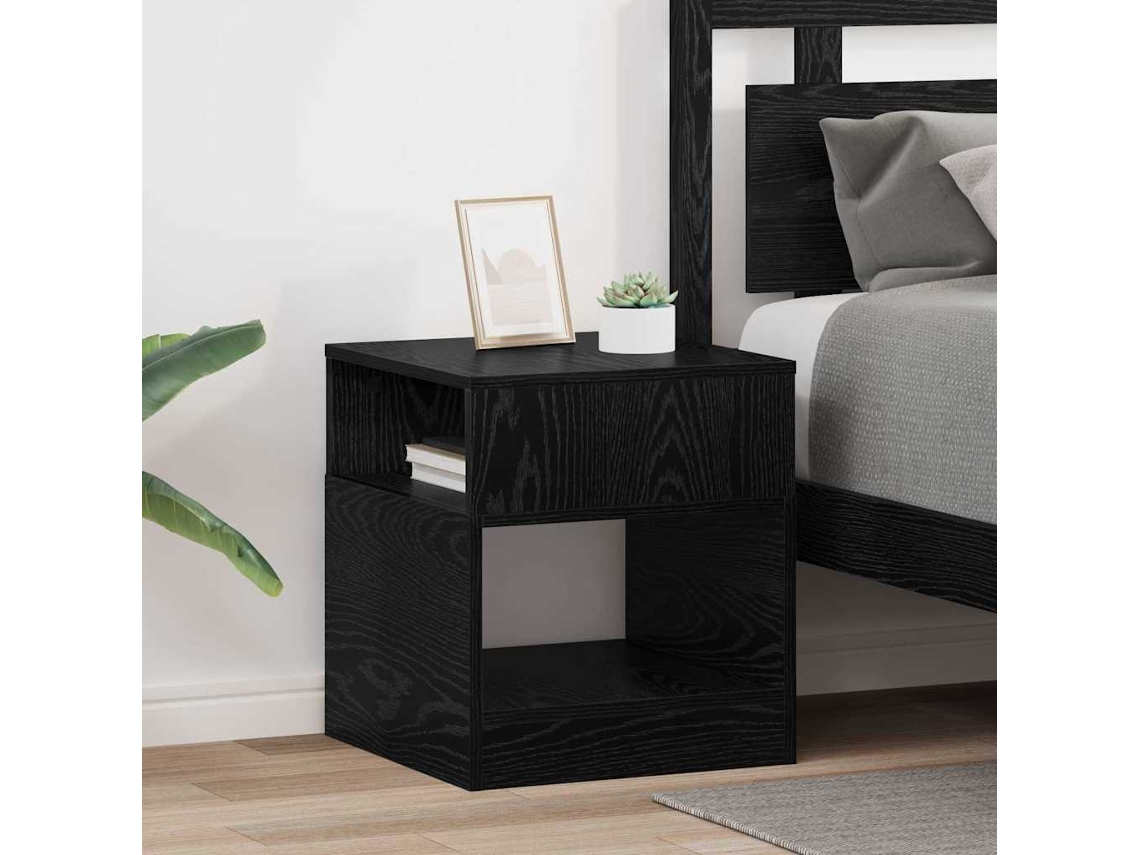 Vidaxl Mesa De Apoio 2 Pcs Carvalho Preto 40,5 X 40 X 45 Cm
