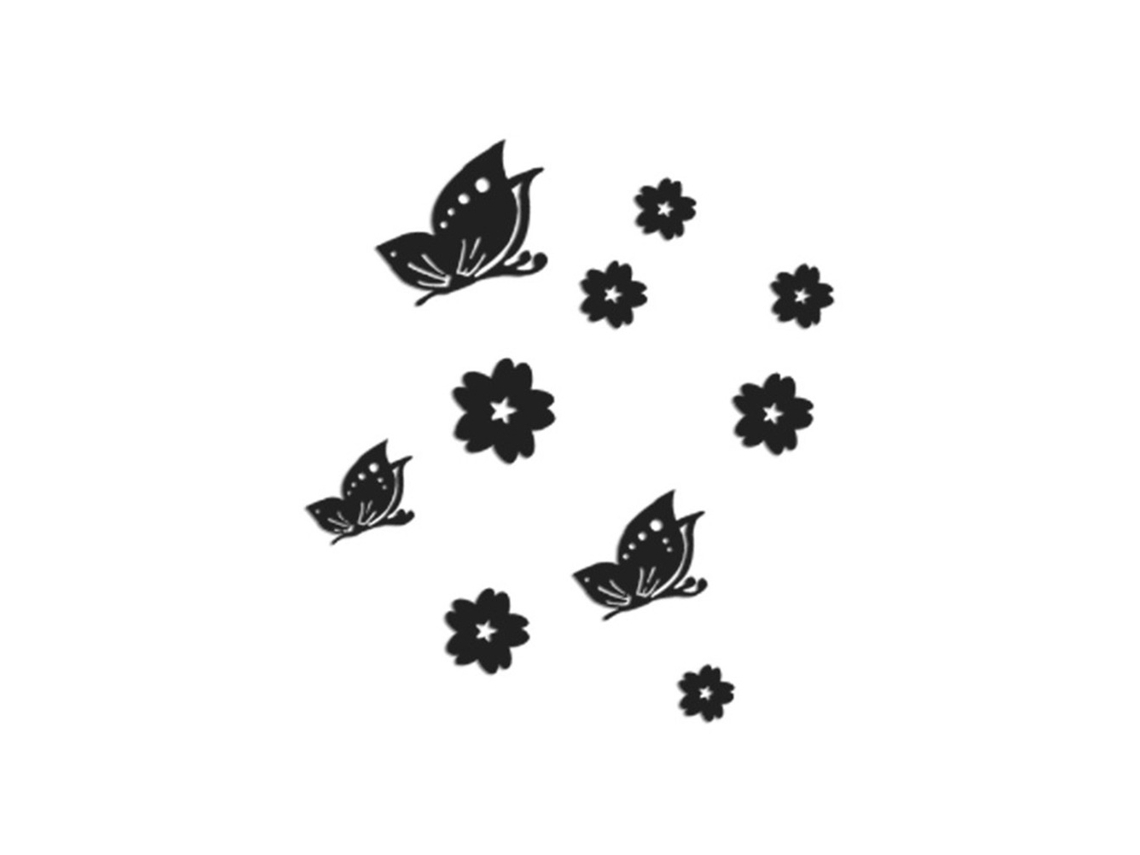 Adesivo De Parede Espelho 3d Borboleta Flor Decorativo