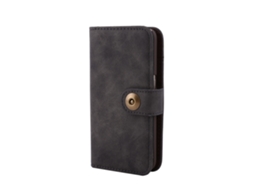 Capa carteira de couro EOOCOO para Samsung S7, preta e cinza