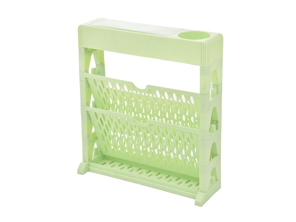 Estante de Livros 2 Camadas com Grande Capacidade e Acesso Fácil Verde para Sala e Quarto