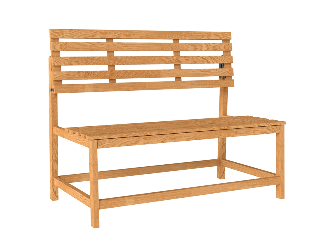 Banco Madeira Teca 2 Lugares Uv 240kg 110x61x89cm