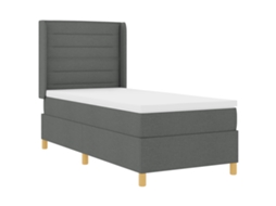 Conjunto 1 Cama Box Vidaxl Cinzento Tecido (90 X 200 Cm)