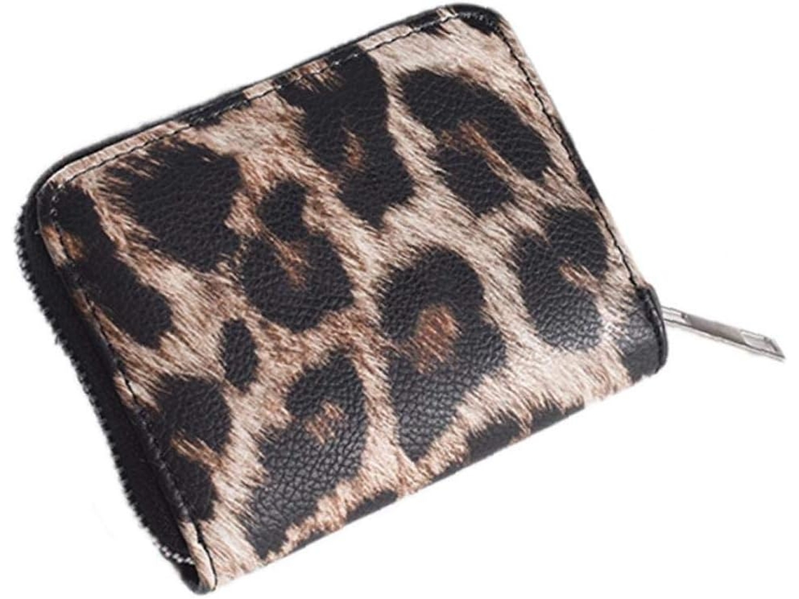 Carteira Mulher Em Pele Com Estampa Leopardo Estilo 2