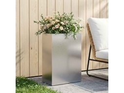 Vidaxl Vaso De Jardim Prateado 40 X 30 X 75 Cm Aço Inoxidável