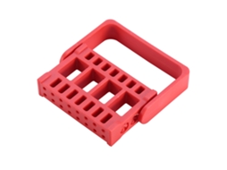 2026 porta Brocas para Taladro de Uñas Organizador de Manicura Caja Contenedor para Brocas de Esmerilado Rojo