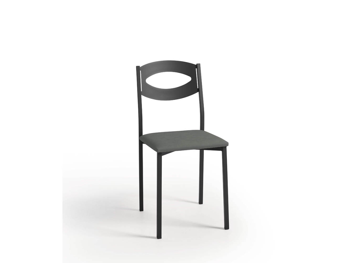 Cadeira de Cozinha Olga Preta 38x86x47cm Aço Michigan FANMUEBLES