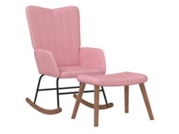 Rocking Chair With Stool, Rocking Chairs With Stools Vidaxl Cor-de-rosa Veludo