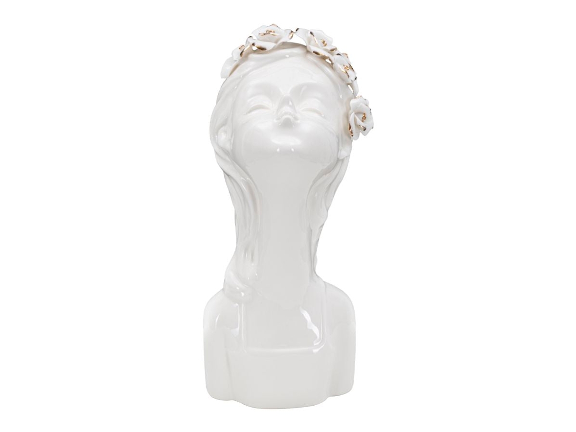 Vaso Miss Rosas Cm 10x14x26 Único / Branco Dourado