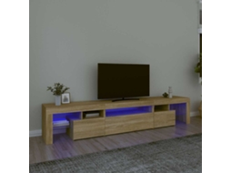 Vidaxl Móvel De Tv Com Luzes Led 215x36,5x40 Cm Carvalho Sonoma