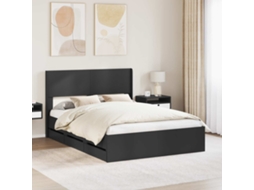 Vidaxl Estrutura De Cama Com Armazenamento E Cabeceira Preto