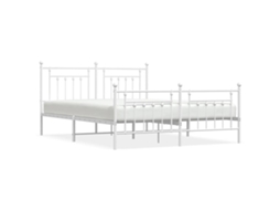 Bed Frame, Bed Frames Vidaxl Branco Aço (183 X 213 Cm)