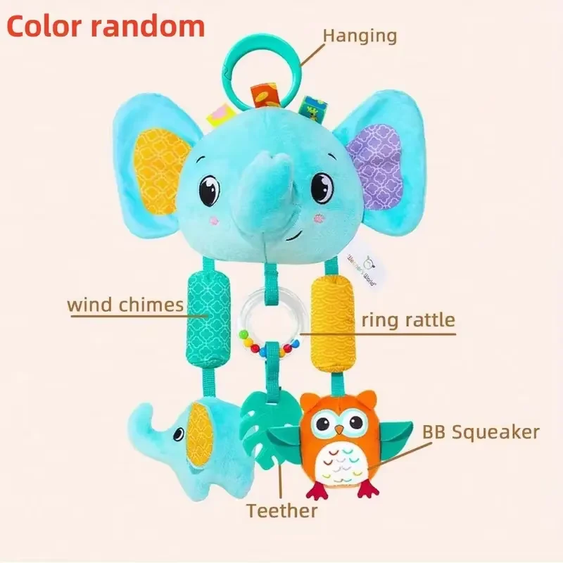 Chocalho Espiral para Berço de Bebê com Desenho de Animal MDUG (vermelho)