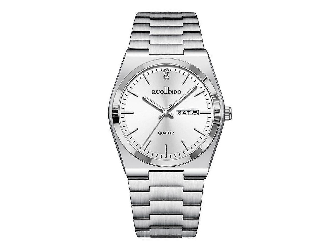 Relógio De Quartzo Masculino Ruolindo Gd303 Com Pulseira De Aço E Calendário