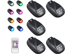 Luz Estroboscópica Rgb Solar Para Teto De Carro 2026, Luzes De Cabine Movidas A Energia Solar Sem Furos Com Controle