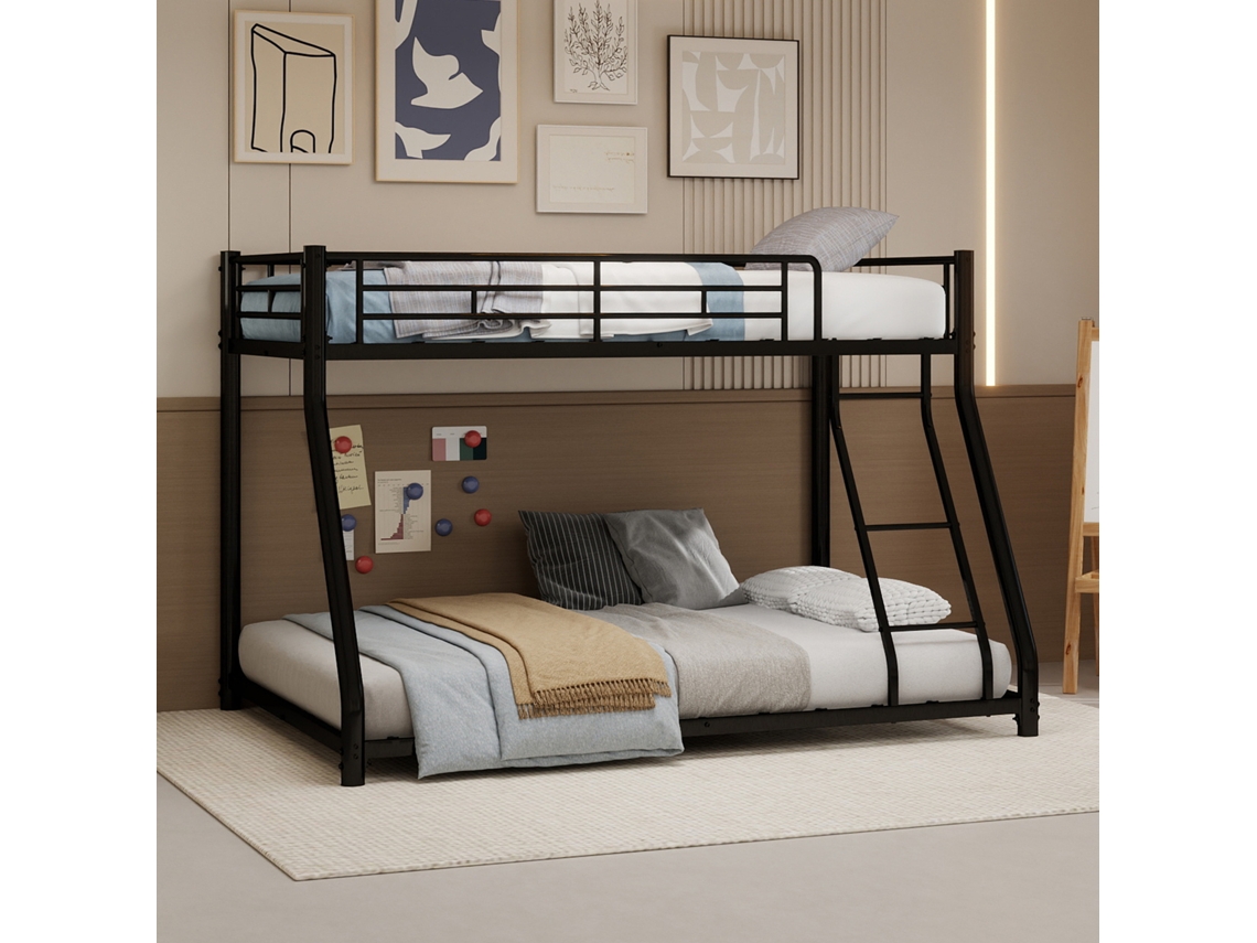Beliche Metal Casal Sobre Solteiro Com Escada E Grades