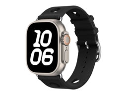 Bracelete Apple Watch Silicone Preto Furos Textura Cáqui XIAOMOYU