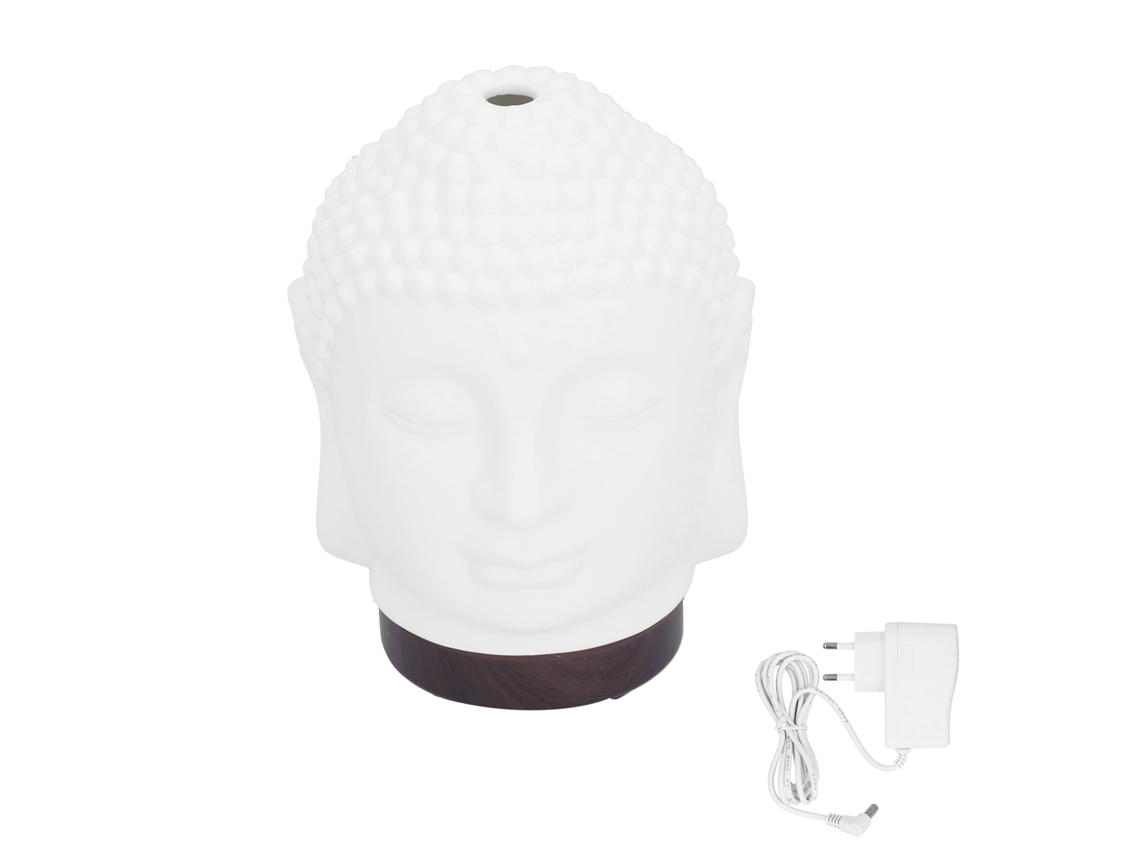 Humidificador Difusor de Aroma em Cerâmica com Luz de Noite Forma Buda 100 200ml | S/MARCA