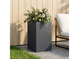 Vidaxl Vaso De Jardim Antracite 30 X 30 X 50 Cm Aço Laminado A Frio