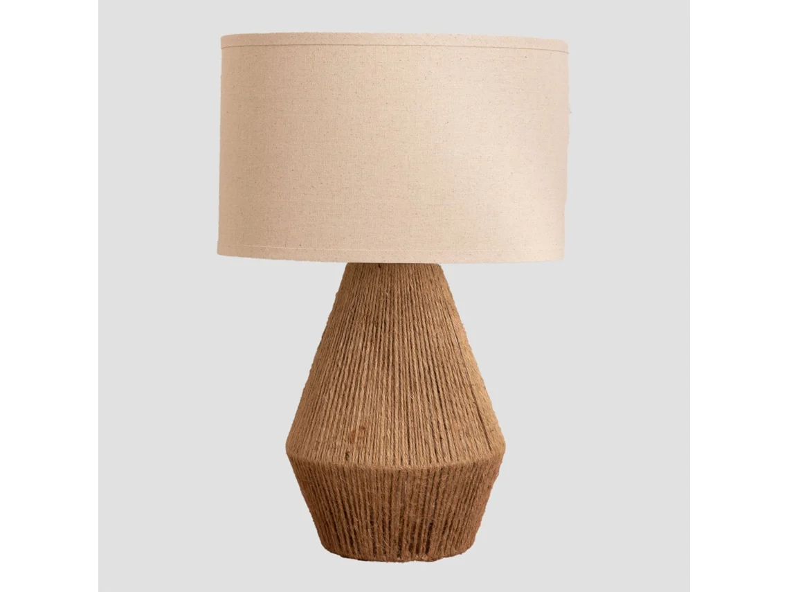 Sklum Candeeiro De Mesa Em Linho Vasil Linho                                   Castanho Natural