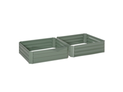 Caixa de Plantio de Jardim 100x100x30cm em Aço Galvanizado Verde para Cultivo de Verduras e Flores ORBITRA COMMERCE