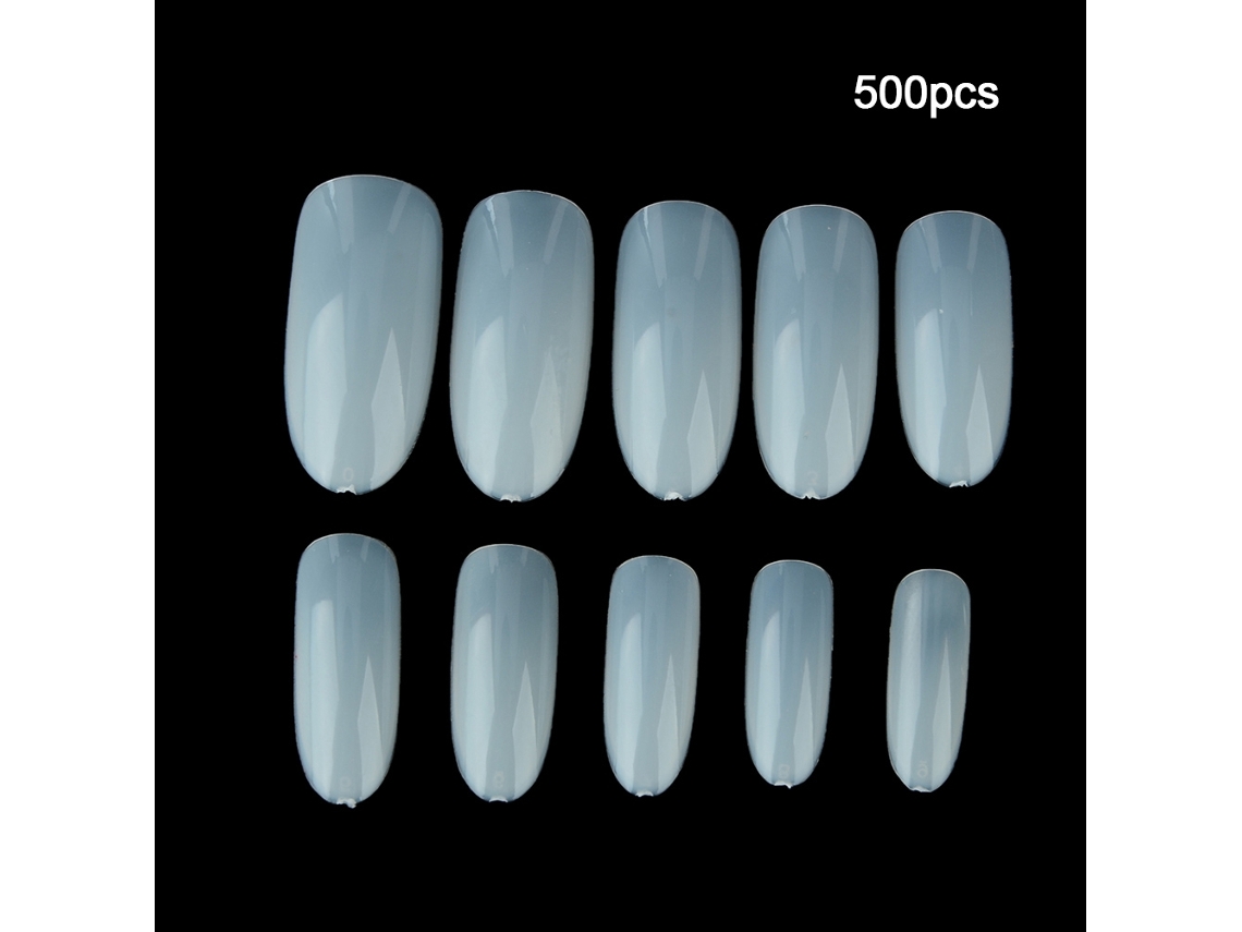 Unhas postiças redondas, ultrafinas, sem marcas, com cobertura total e transparentes, para decoração DIY.