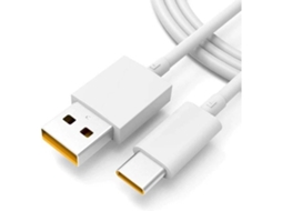 Cabo de Carga Fast Charge 6.5A Vooc Oppo A16K Usb C 100 Cm Branco