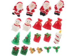 De 20 Peças De Decoração Natalina Em Miniatura, Enfeites De Mesa Festivos Em Resina Para Cenários Em Miniatura E Gokoco