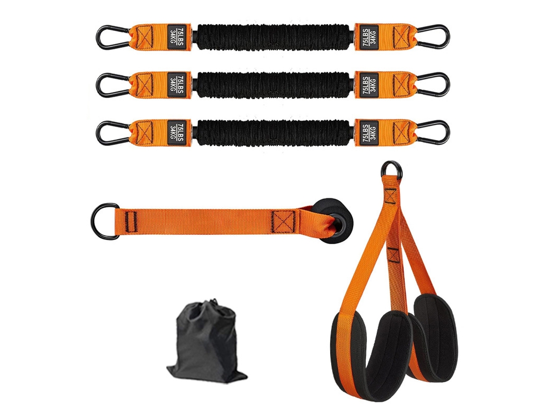 Conjunto De Faixas De Resistência Para Serviços Pesados De 225 Lb Com Suporte Para Joelho E Tornozelo E Clipe De Porta Slowmoose