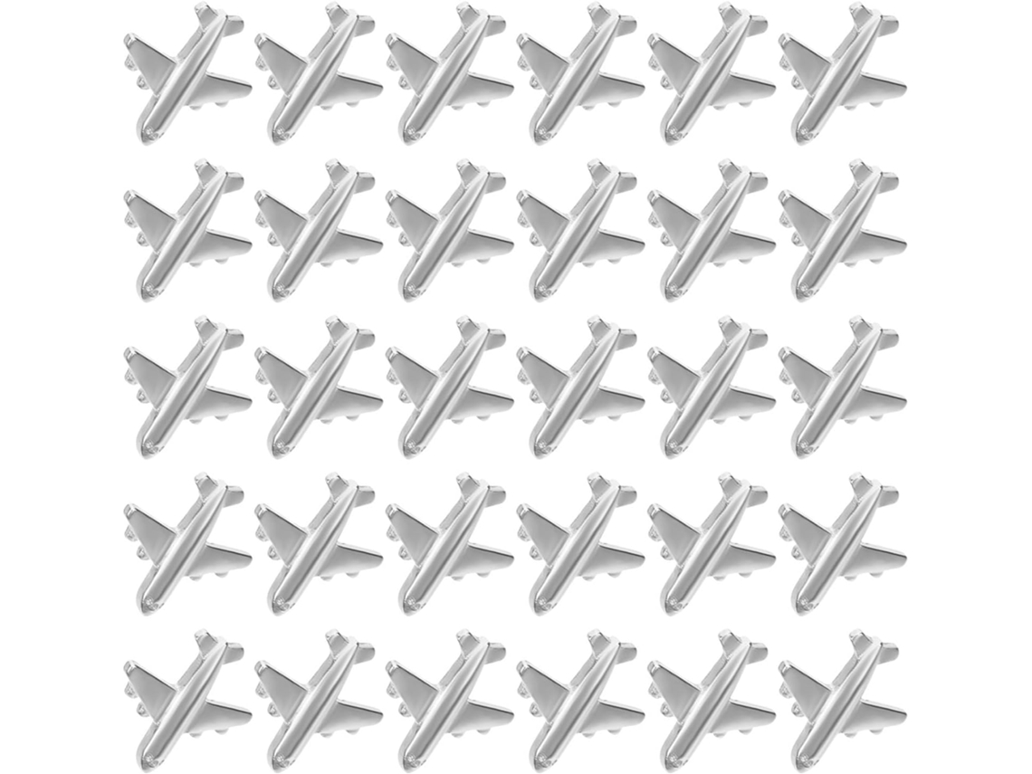 Tachinhas Em Formato De Avião Para Murais, Em Liga De Zinco Prateada, 60 Peças Design Criativo E Seguro Para Decoração