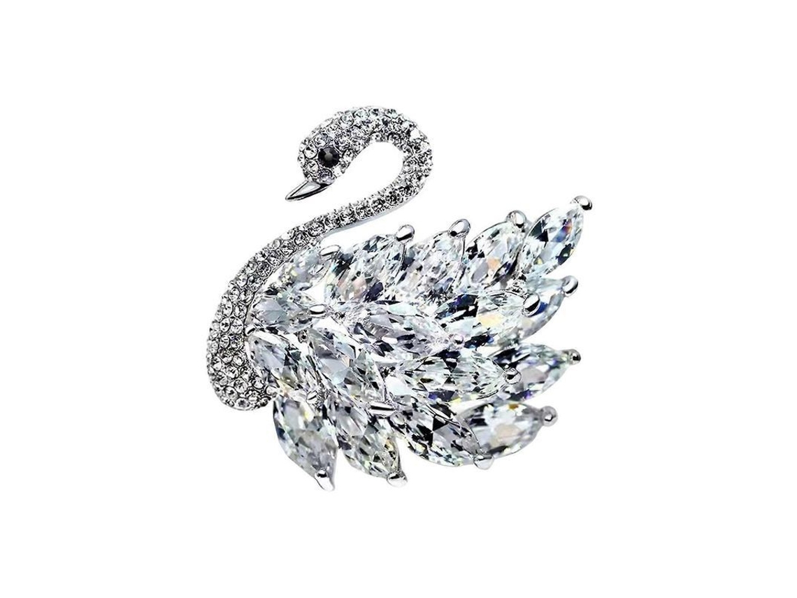 2026 broche Feminino em Forma de Cisne com Pedras de Rhinestone Retro Antideslizante para Bolsa, Blusa, Traje, Abrigo, Colar, Boné e Roupas
