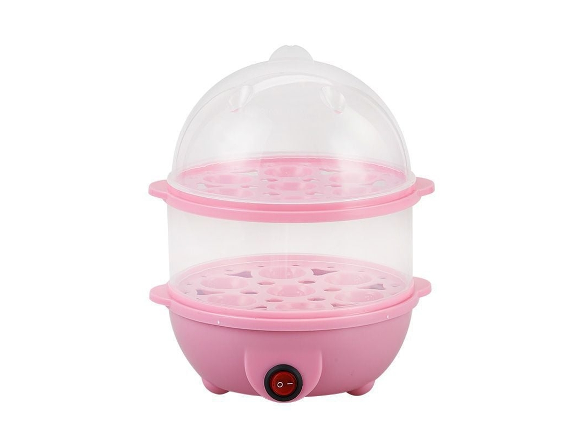 Vaporizador de Ovos Multifuncional de Camada Dupla com Vaporizador para Fogão Automotivo Vaporizador de Ovos Elétrico para Ovos ZYBLSSBB (pink)
