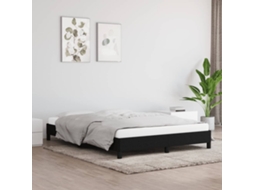 Vidaxl Estrutura De Cama Sem Colchão 140x200 Cm Tecido Preto