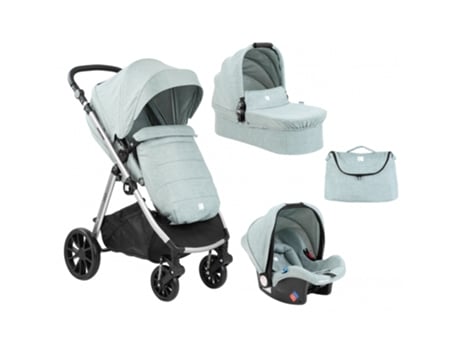 Carrinho de Passeio Ugo 3 peças Menta Melange KIKKABOO