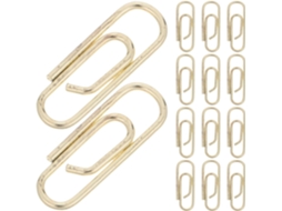 Clipes de Papel Pequenos Villcase em Metal Dourado, Mini Clipes Metálicos Ovais de 15mm para Artesanato e Organização