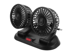 Ventilador Portátil Para Carro Com Cabeça Dupla Giratória Em Abs