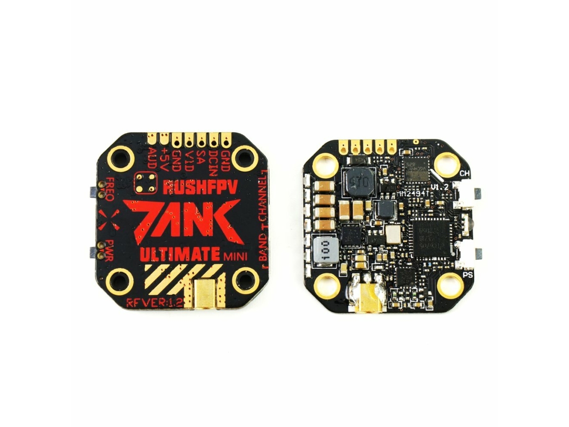 Transmissor Fpv Rush Tank Mini 5.8ghz 48ch Raceband com Potência Selecionável de 0/25/200/500/800mw e Formato Empilhável 20*20 para Drones Rc MDUG