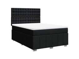 Cama com Molas/colchão 140x200 Cm Tecido Preto MAISON EXCLUSIVE