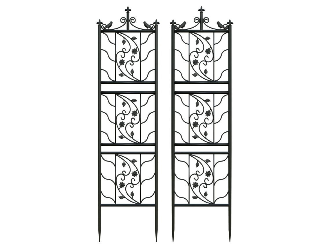 Treliça De Jardins Metálica, Design Elegante, Construção De Ferro Durável,preto Oem