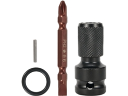 De Soquete 1/2" Para 1/4" Com Ponta Chave Fenda, Conjunto 4 Peças, Preto E Bronze