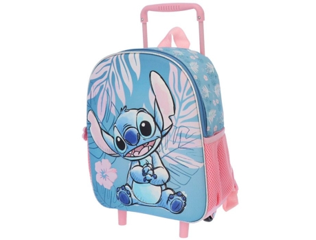 Mochila De Rodinhas Stitch Hawai Azul 3d 36 Cm Maternidade