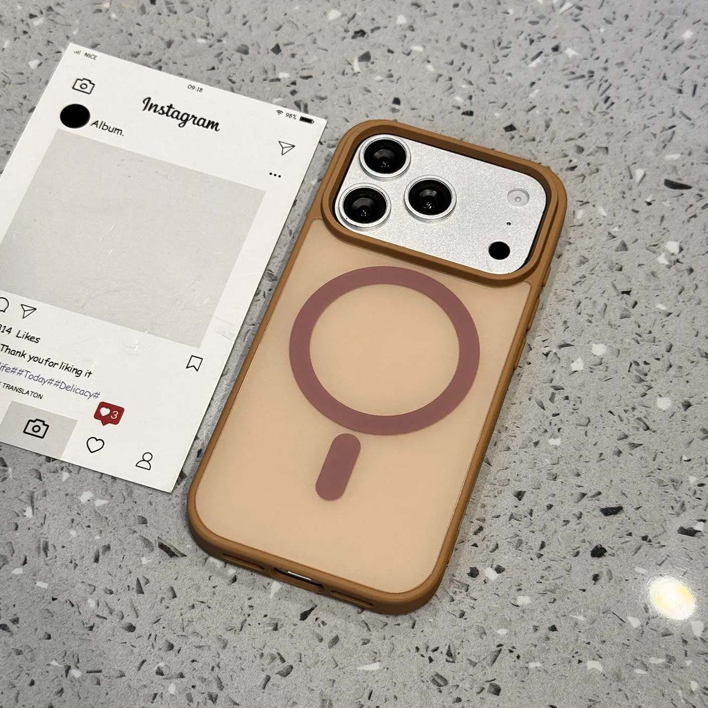Capa Protetora Híbrida Fosca E Macia Para Iphone Air (dourada), Com Função Magnética.