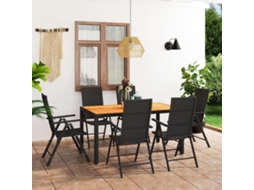 Pcs Conjunto De Jantar Para Jardim Preto E Castanho Dkd Home Decor