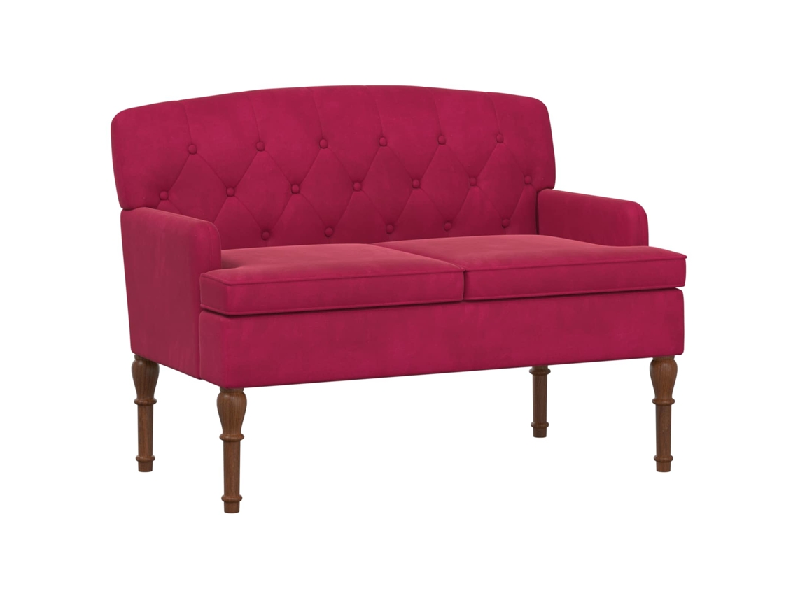 Conjunto 1 Pernas Torneadas Vidaxl Vermelho Veludo (111 X 65 X 79 Cm)