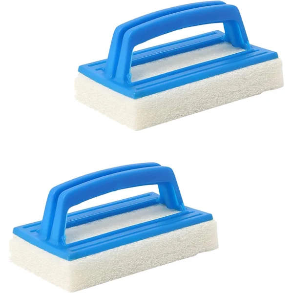 2 Escovas de Esponja AQUAFORGE para piscina paredes fundo degraus e azulejos sujeira comum