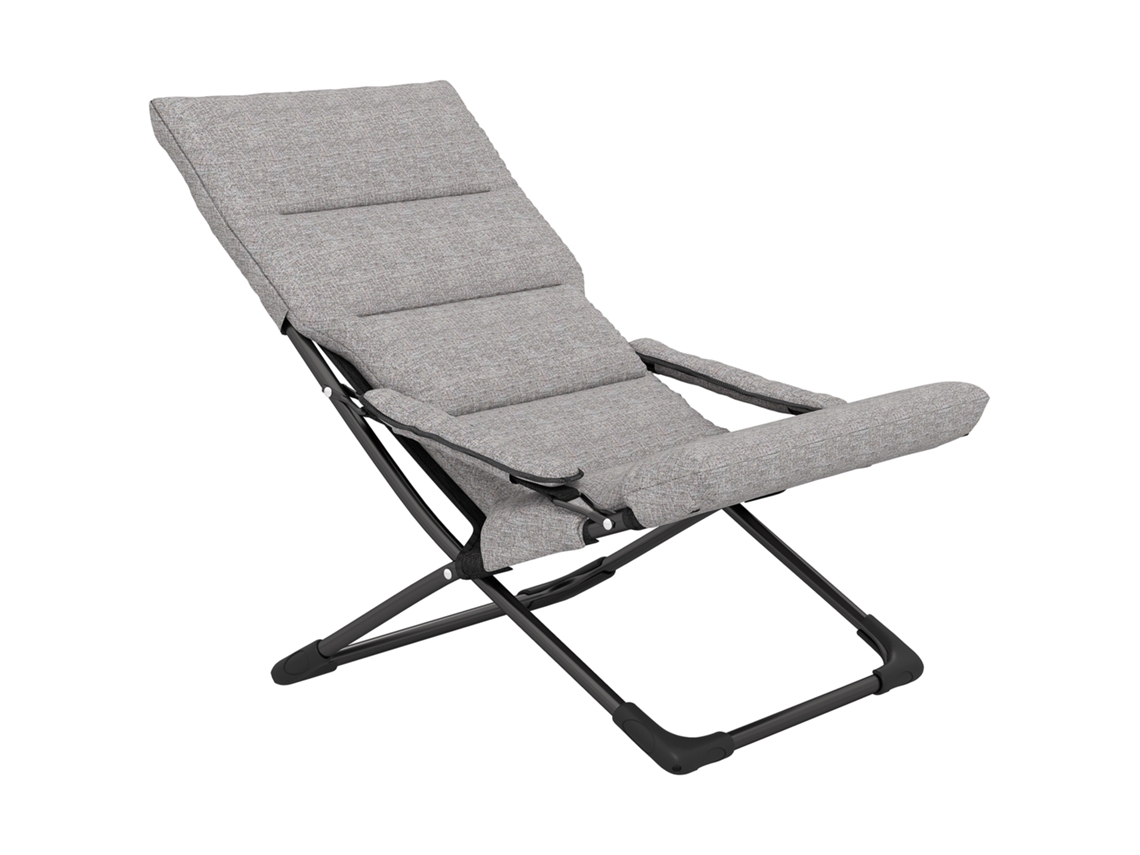 Cadeira De Jardim Em Metal, Dobrável, Com Almofada Removível, Resistente, Tipo De Camping, Espreguiçadeira, Suporta Até 120 Kg, Ideal Para Pátio