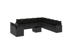 Garden Sofa Set, Garden Sofa Sets Vidaxl Preto Rattan / Vime (n/a)
